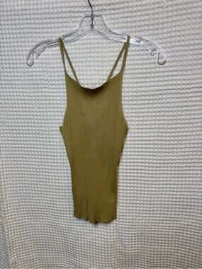 Zara Ribbed Olive Green Spaghetti Strap Camisole- Size Small